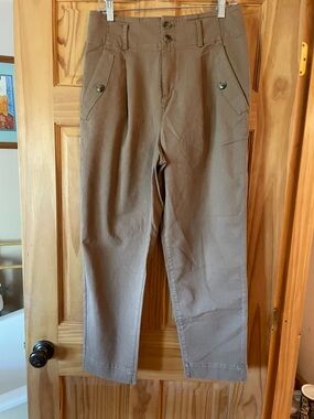 LOFT Tan High-Rise Casual Trousers